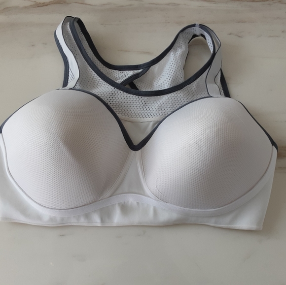 MAIDENFORM Wirefree White Gray Trim High Impact Sports Bra Sz 38D - NWOT - Picture 9 of 9